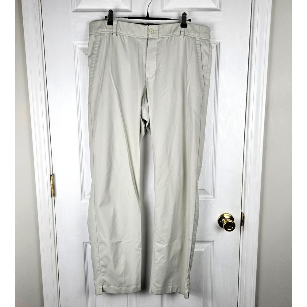 Nike Flex Golf Pants Mens Size 34x32 Light Bone Flat Front AA3318-072 Dri Fit
